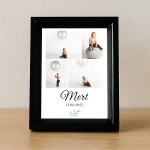 İsimli Tarihli 4 Fotoğraflı Erkek Bebek Çerçevesi - 15x21 cm