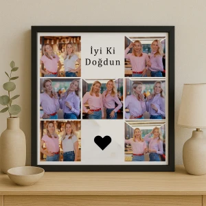 İyi Ki Doğdun 7 Karelik Fotoğraf Çerçevesi – 25x25 cm