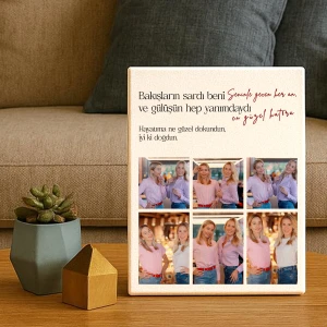 Özel Mesajlı 6 Fotoğraflı Doğum Günü Kanvas 30x40