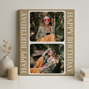 2 Fotoğraflı Kanvas Tablo – Doğum Günü Temalı 40x50 cm