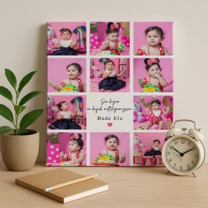 11 Fotoğraflı Bebek Kanvası - 40x50 cm