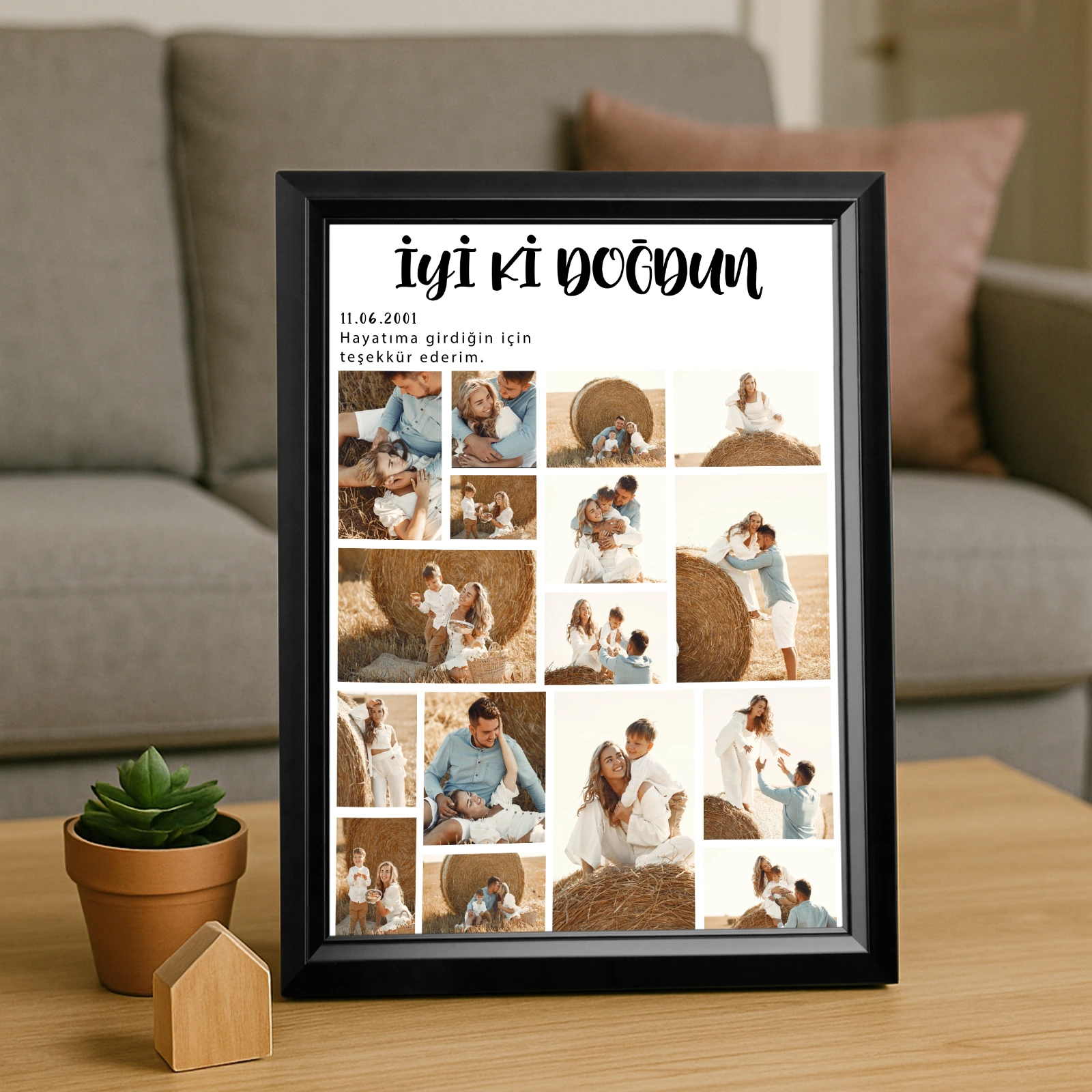 16 Karelik Doğum Günü Kolaj Çerçevesi 30x40