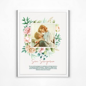 30x40 Seni Seviyorum Yazılı Mesajlı Yapışan Çerçeve Beyaz