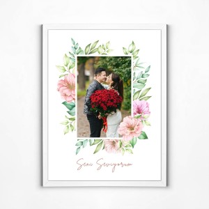 30x40 Seni Seviyorum Yazılı Yapışan Çerçeve