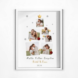 30x40 Yeni Yıl Hediyesi Yapışan Çerçeve Beyaz