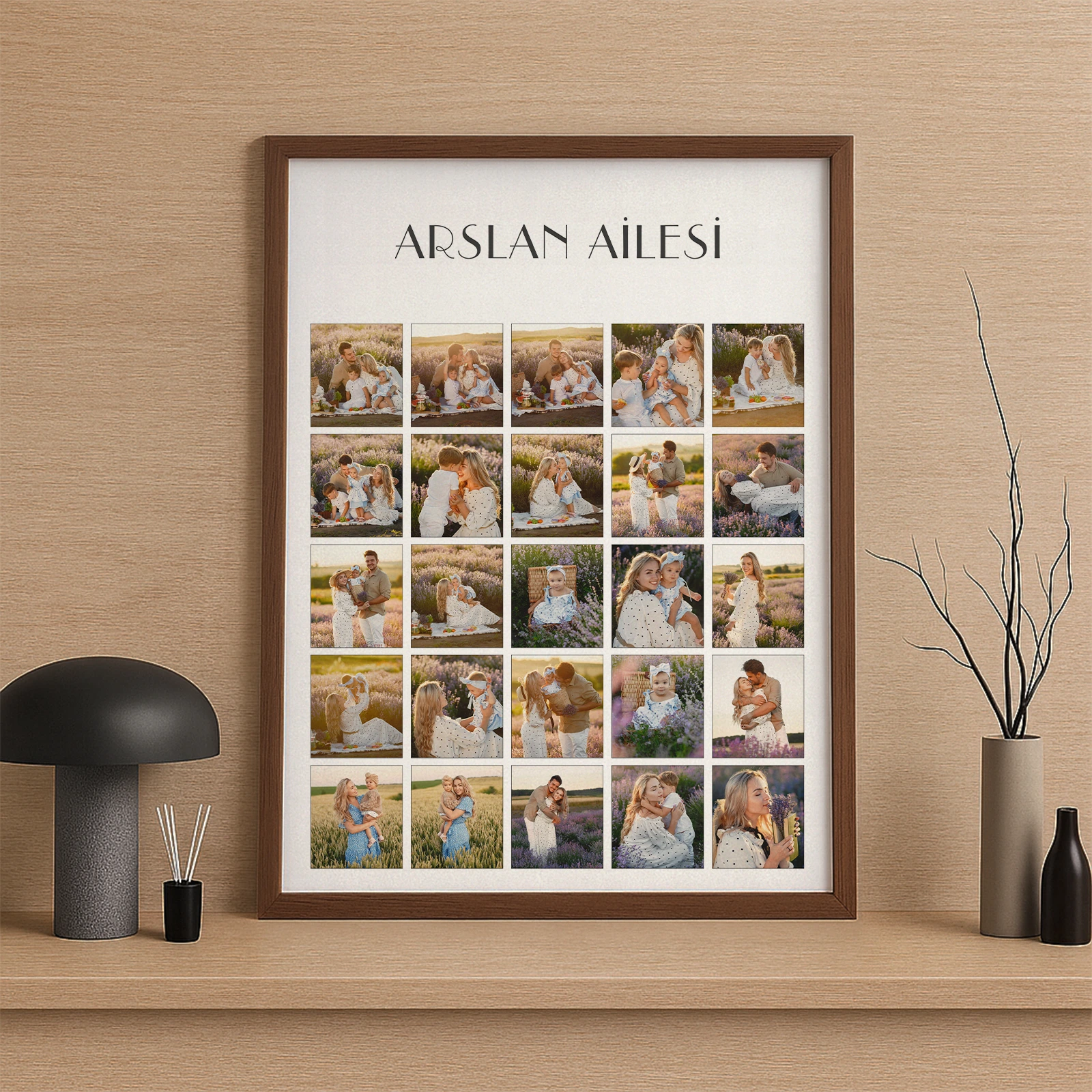 40x55 Hediye Kolaj Anı Çerçevesi Kahverengi Ahşap