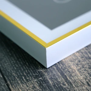 3 Adet Altın Kenar Detaylı Beyaz  Fotoğraf Çerçeve Seti – 10x15 cm