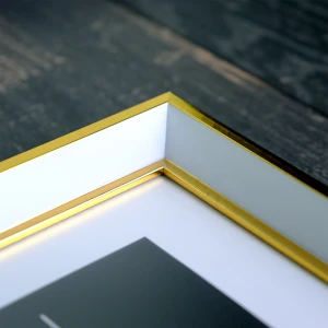 3 Adet Altın Kenar Detaylı Beyaz  Fotoğraf Çerçeve Seti – 10x15 cm