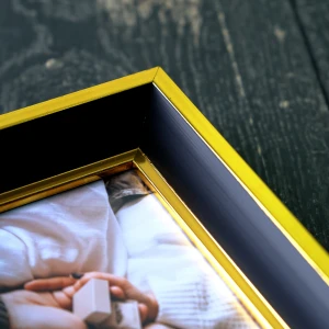 3 Adet Altın Kenar Detaylı Siyah Fotoğraf Çerçeve Seti – 10x15 cm