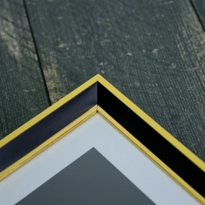 3 Adet Altın Kenar Detaylı Siyah Fotoğraf Çerçeve Seti – 10x15 cm