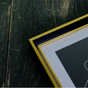 3 Adet Altın Kenar Detaylı Siyah Fotoğraf Çerçeve Seti – 10x15 cm