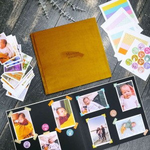 Büyük Anı Albümü  ve 36 adet Fotoğraf Baskı -  Kadife Hardal Sarısı