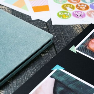 Büyük Anı Albümü ve 36 adet Fotoğraf Baskı Kadife Mint Yeşili