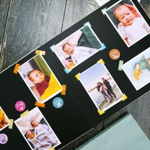 Büyük Anı Albümü ve 36 adet Fotoğraf Baskı Kadife Mint Yeşili