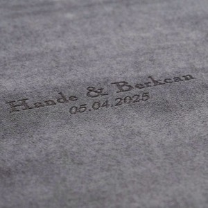 Büyük Anı Albümü ve 36 adet Fotoğraf Baskı - Gri Kadife