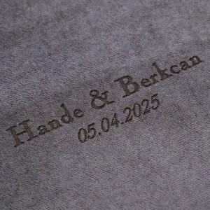 Büyük Anı Albümü ve 36 adet Fotoğraf Baskı - Gri Kadife