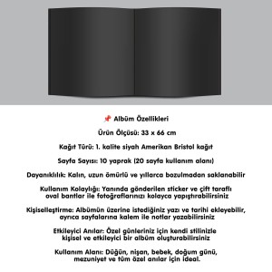 Büyük Anı Albümü ve 36 adet Fotoğraf Baskı - Kırmızı Nubuk