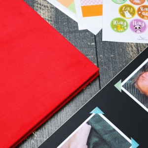 Büyük Anı Albümü ve 36 adet Fotoğraf Baskı - Kırmızı Nubuk