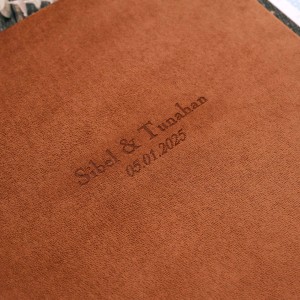 Büyük Anı Albümü ve 36 adet Fotoğraf Baskı - Kahve Kadife