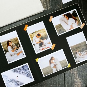 Büyük Anı Albümü ve 36 adet Fotoğraf Baskı - Kahve Kadife