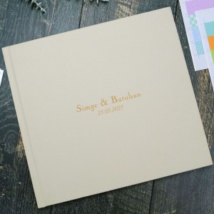 Büyük Anı Albümü ve 36 adet Fotoğraf Baskı Keten Krem