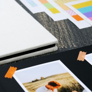 Büyük Anı Albümü ve 36 adet Fotoğraf Baskı - Krem Kadife