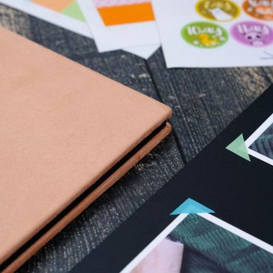 Büyük Anı Albümü ve 36 adet Fotoğraf Baskı - Pastel Pembe Nubuk