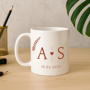 Baş Harfli & Fotoğraflı Hediye Kupa