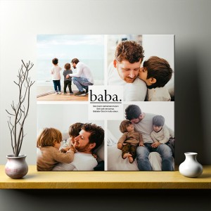 Baba Yazılı Hediye Kolaj Kanvas Tablo - 50x50