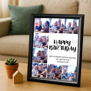 Happy Birthday Yazılı 8 Fotoğraflı Doğum Günü Çerçevesi – 30x40