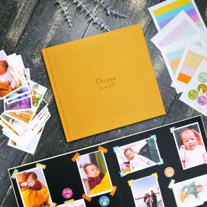 Büyük Anı Albümü ve 36 adet Fotoğraf Baskı  Hasır Hardal