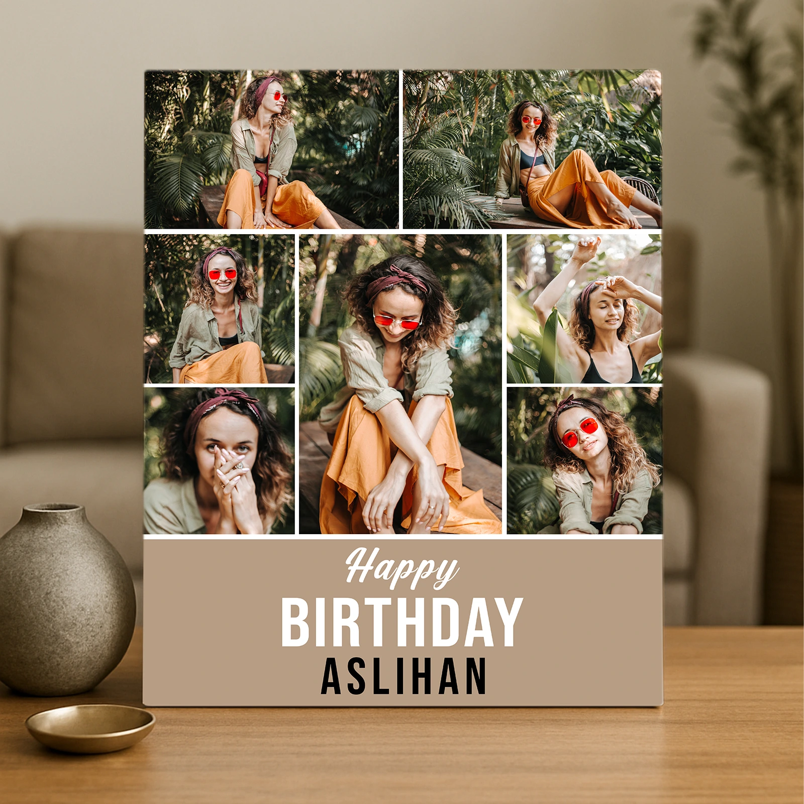 Kişiye Özel 7 Fotoğraflı Doğum Günü Kanvası – 40x50 cm