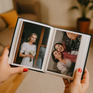 Klasik Albüm Mavi ve 100 Adet Klasik Fotoğraf Baskı