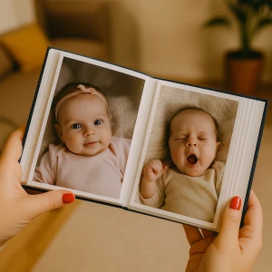 Klasik Albüm Mavi ve 100 Adet Klasik Fotoğraf Baskı