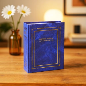 Klasik Albüm Mavi ve 100 Adet Klasik Fotoğraf Baskı