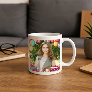 Kutlamalı & Fotoğraflı Doğum Günü Kupası