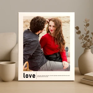 Love Yazılı Dikey Tek Fotoğraflı Kanvas Tablo – 30x40 cm