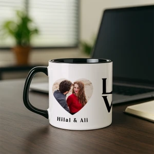 LOVE Yazılı Çift Fotoğraflı Kupa