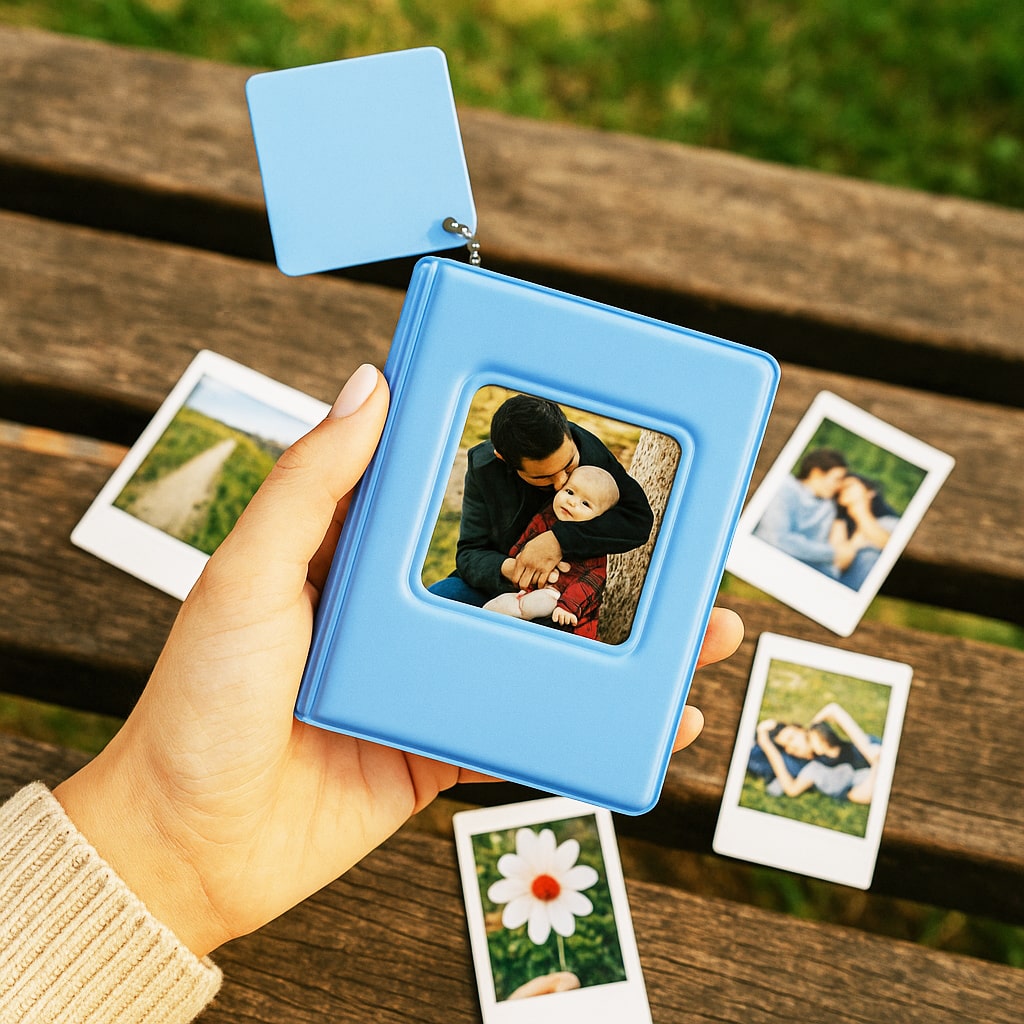 Mavi Mini Pola Fotoğraf Albüm  ve 48 Pola Kart