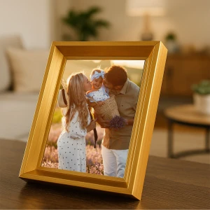 Parlak Altın Düz Kenar Fotoğraf Çerçevesi – 15x21 cm
