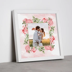 Sevgiliye Hediye 25x25 Beyaz Çerçeve